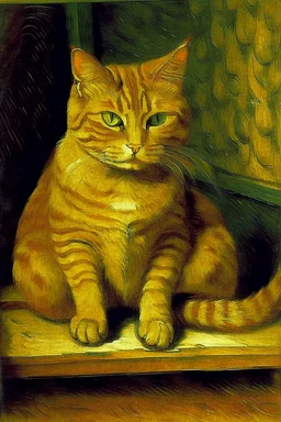 Portrait of a cat by Van Gogh