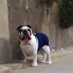 bulldog in spain with other dogs and no people