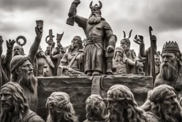 viking people worshipping statues and idols