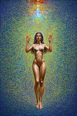 tethered to divine energy; surrealism; optical art