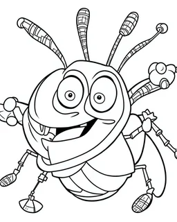 Generate a colouring pages of Pearl Krabs Jumping along with some pencil sketch marks with a white background