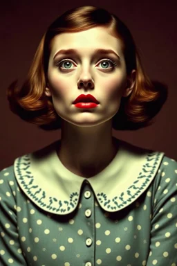 actress madeline brewer in the style of Margaret Keane