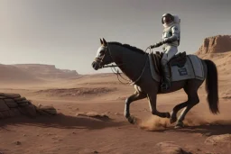 Riding horse astronaut mars unreal engine 5, octan render