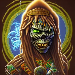  iron maiden Fibonacci Afrique vaudou rastafary fume joint, protecteur