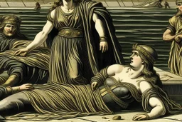 Agrippina reached the shore, Nero's men awaited her, and they mercilessly stabbed her to death