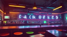 hackercafe with neon lights