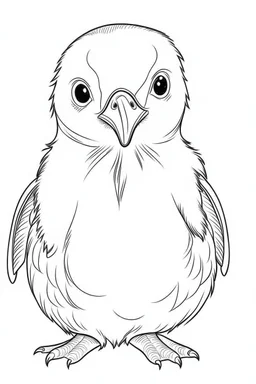 outline art for Penguin Chick coloring pages with sitch, white background, Sketch style, full body, only use outline, toddlers style, clean line art, white background, no shadows and clear and well outlined.