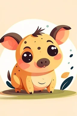 sweet illustration of a animal, in a cartoon style