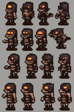 pixel undead sprite for pixel game side view idle.