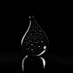 A drop of tears, on a black background