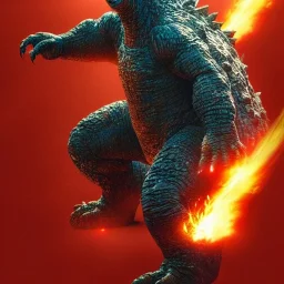 Godzilla with the suit of Iron Man