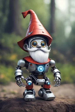 a robot gnome