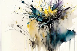 flowers in the style of Agnes cecile,frank Auerbach, in frame, watercolor, wet on wet and splattering techniques, centered, perfect composition, abstraction, surrealism