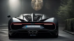 Batmobile bugatti chiron ,rear view, desktop wallpaper, 4K, Cinematic