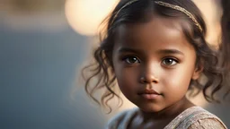 Thoughtful calm appealing 2-year-old migrant girl, engaging, confident, peaceful, aware, intelligent, hopeful, showing her head and upper body, perfect sparkling eyes, perfect anatomy, exquisite composition, beautiful detailed intricate detailed octane render, 8k artistic photography, photorealistic, soft natural volumetric cinematic perfect light, chiaroscuro, award-winning photograph, masterpiece, raphael, caravaggio, bouguereau
