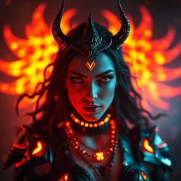 "Fiery One" "Killer Of Opponents" 6 "Mistress Of Darkness" "Destroyer" goa psy ambient in the style of vangelis and fsol, source vibrations, bokeh like f/0.8, tilt-shift lens 8k, high detail, smooth render, down-light, unreal engine, prize winning