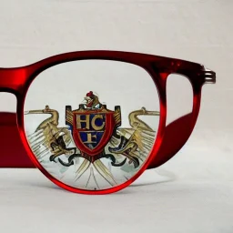 escudo de armas rojo antiguo lentes