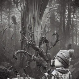 punk gnome playing dj set, magic luminous forest background, digital Art, perfect composition, beautiful detailed intricate insanely detailed octane render trending on artstation, 8 k artistic photography, photorealistic concept art, soft natural volumetric cinematic perfect light, award - winning photograph, masterpiece, raphael, caravaggio, greg rutkowski, beeple, beksinski, giger, chiaroscuro, pixar