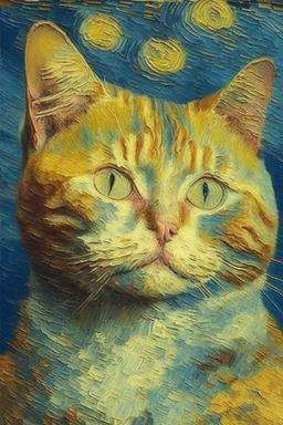 Portrait of a cat by Van Gogh