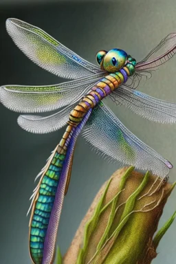 dragonfly, detailed, realistic, cute, vivid colors