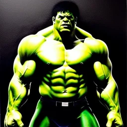 Fullbody Portrait ink and pencil of 'Hulk',hyperrealism,intense stare,black background,painting by Arthur Adams,Earl Norem,Caravaggio,simon Bisley,frazetta,Howard,西嘛哒, evan lee, Vallejo,kelly , cinematic composition, extreme detail,fit full body inside picture,8k