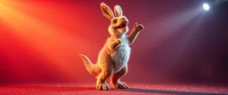 disco dinosaur fluffy bunny basterd dancing like travolta with one arm in the air