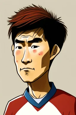 Takehiro Tomiyasu Japanese football player ,cartoon 2d