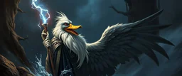 duck gandalf looks beyond really powerful, fantasy illustration