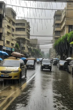 مطر غزير في مدينة ليلا