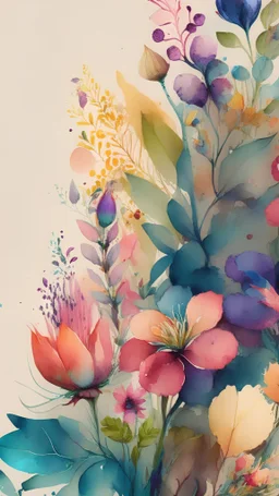 Armies,flower,plant,colourful,watercolor ,pattern,4k