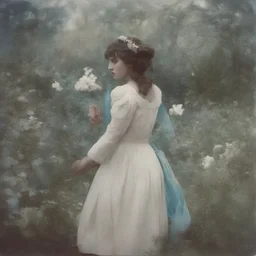 Loreta young, blue, autochrome