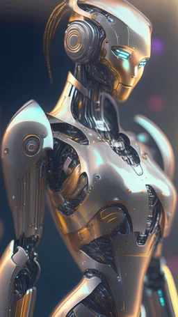 shiny, highly advanced robots, human-like, dressed, digital art, 4k