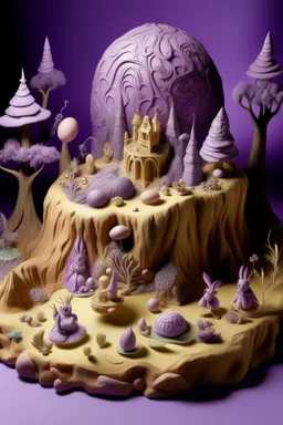 A light purple candy kingdom with fairies designed in native American petroglyphs painted by Caspar David Friedrich