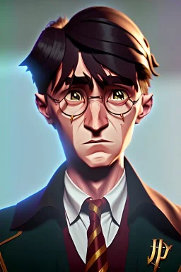 Harry Potter, sad expression, young teenager