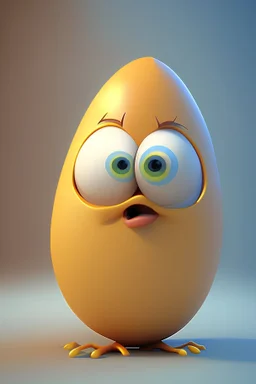 3d egg character, pixar style