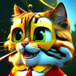 cute 3d cgi disney animation style cat, 8k resolution, ultra hyperdetailed, Unreal Engine 5, very small details, realistic, normal colours, realistic lighting