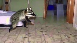 man runs from rabid raccoon hiding under the hotel room bed