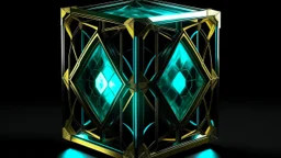 Tesseract from movie Loki, in the middle and with glow, without background or table