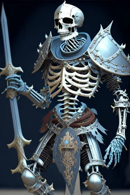 medival skeleton knight wearing fullplate armor