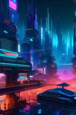 Киберпанк-город с голограммами / Cyberpunk City with Holograms