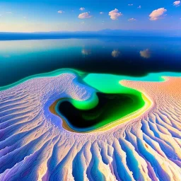 The Dead Sea,aerial view,cloudy,extremely detailed digital painting, high resolution,8k, realistic, beautiful, volumetric lighting, mystical colors ,perfectly centered image, perfect composition, rim light, beautiful lighting,masterpiece, stunning scene, raytracing, anatomically correct, in the style Van Gogh and robert e howard and Ken Kelley and Ohrai Noriyoshi and Simon Bisley and tomzj1.