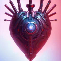  human heart, realistic, cyberpunk, hyperdetailed, intricately detailed, neon shining, darkred tones,