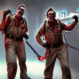 imagine a photo of zombie ghostbusters, ultra realistic, cinematic