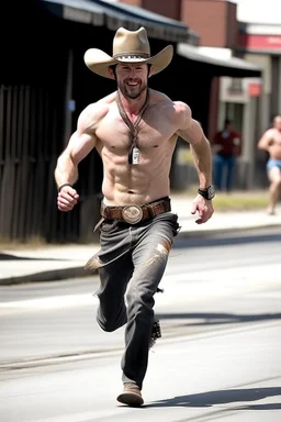 drunk runner without cloth cowboy