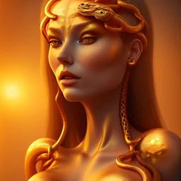 actress , hot snake goddess, by Mahmoud Sai, Cartographic, Golden Hour, Closeup-View, 16k, Lumen Global Illumination, Diffraction Grading ,beautiful ,circuitry, jewelry