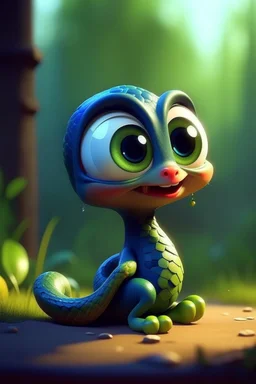 Little cute snake, pixar style