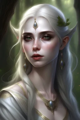 female pale elf fantasy portrait