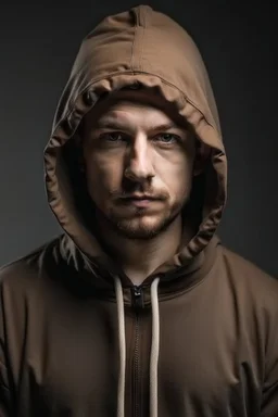Russian terrorist in a brown hoodie