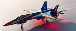 A JET FIGHTER DESIGNED BY HOTWHEELS, PRIMARY COLORS, VIVID, VRAY