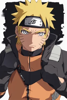 portrait of Naruto Uzumaki after a battle